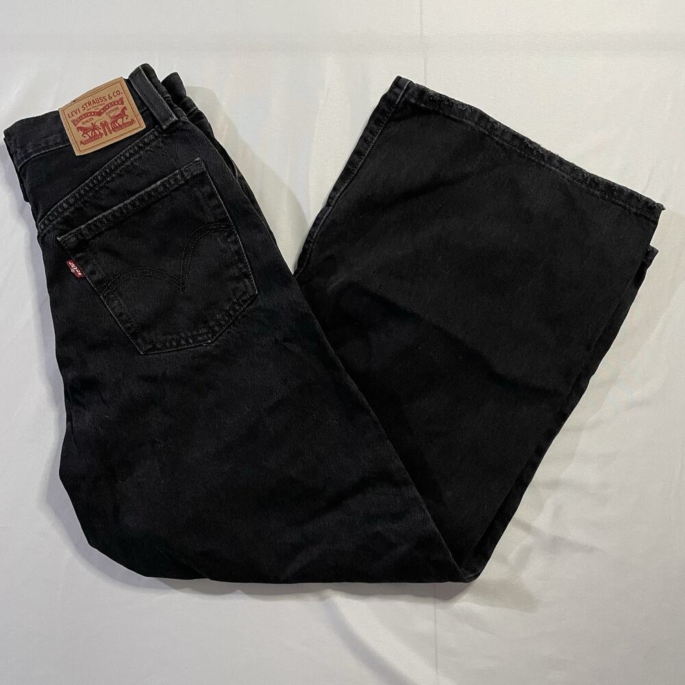 Levi's '94 Baggy Wide Leg Jeans Women's 25 Black Denim Mid Rise A5929-0006